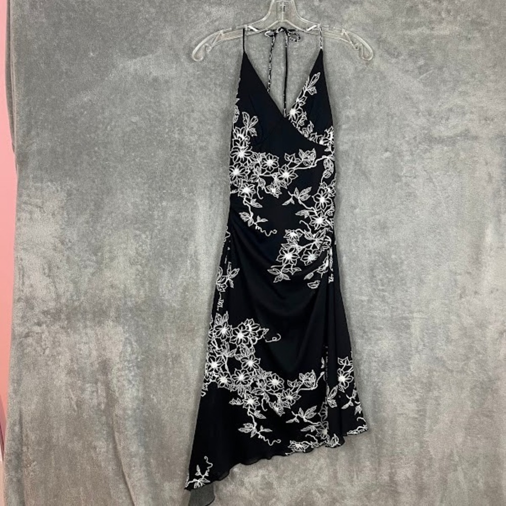VTG Y2K Charlotte Russe Midi Fairy Dress Womens M/L Floral Asymetrical Romantic